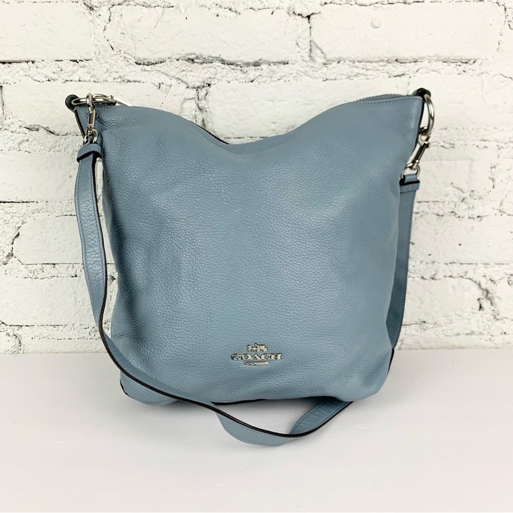 Coach Blue Leather Crossbody Hobo Bag